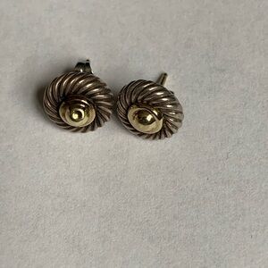 David Yurman gold and silver cookie earrings
